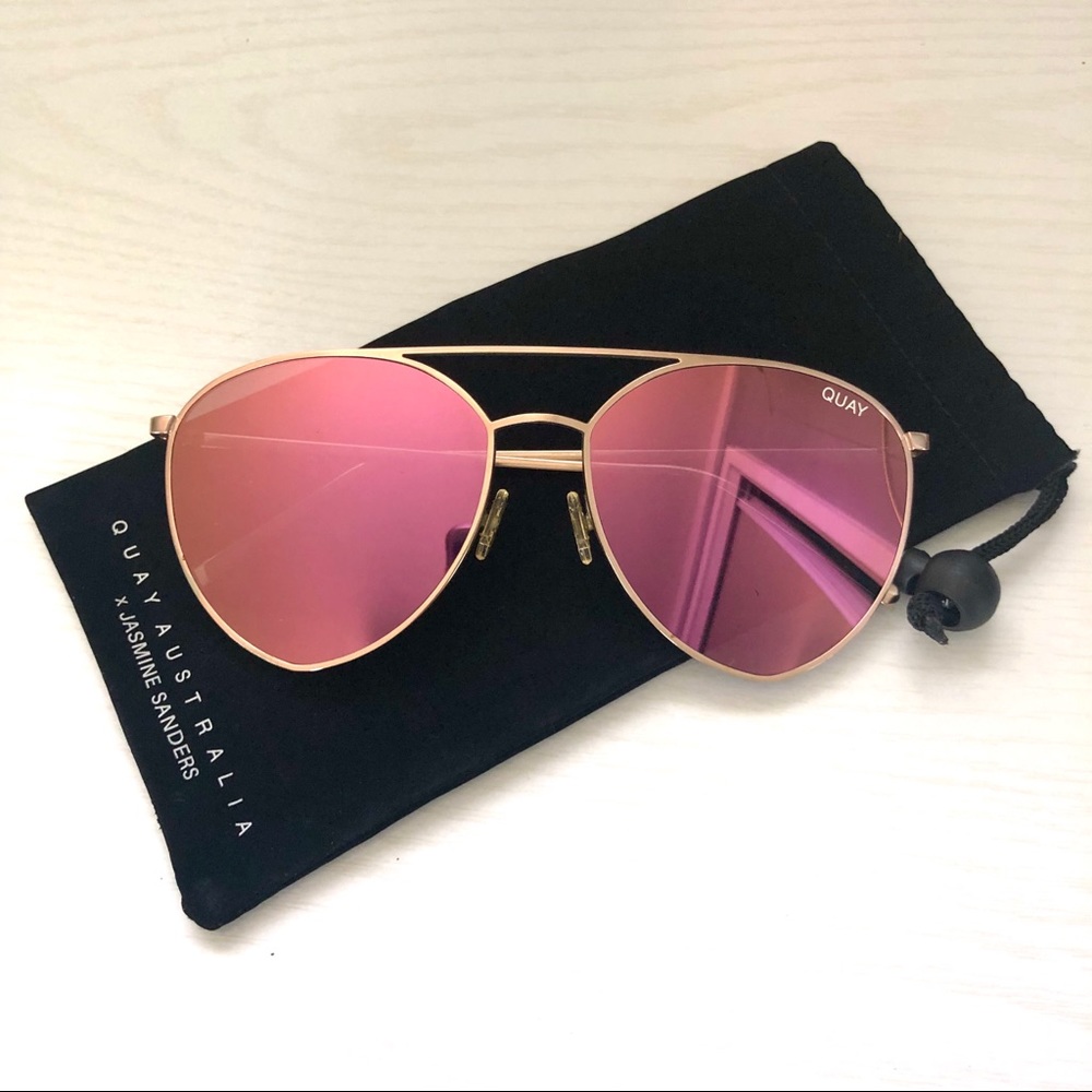 Quay Australia Indio Pink Aviator Sunglasses